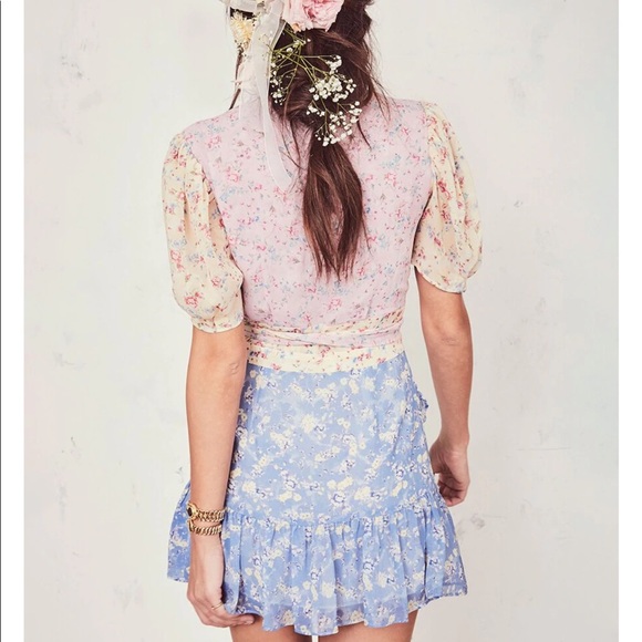 Floral color block dress in baby colors 💗💕💙💛🤍💝 - Picture 11 of 16